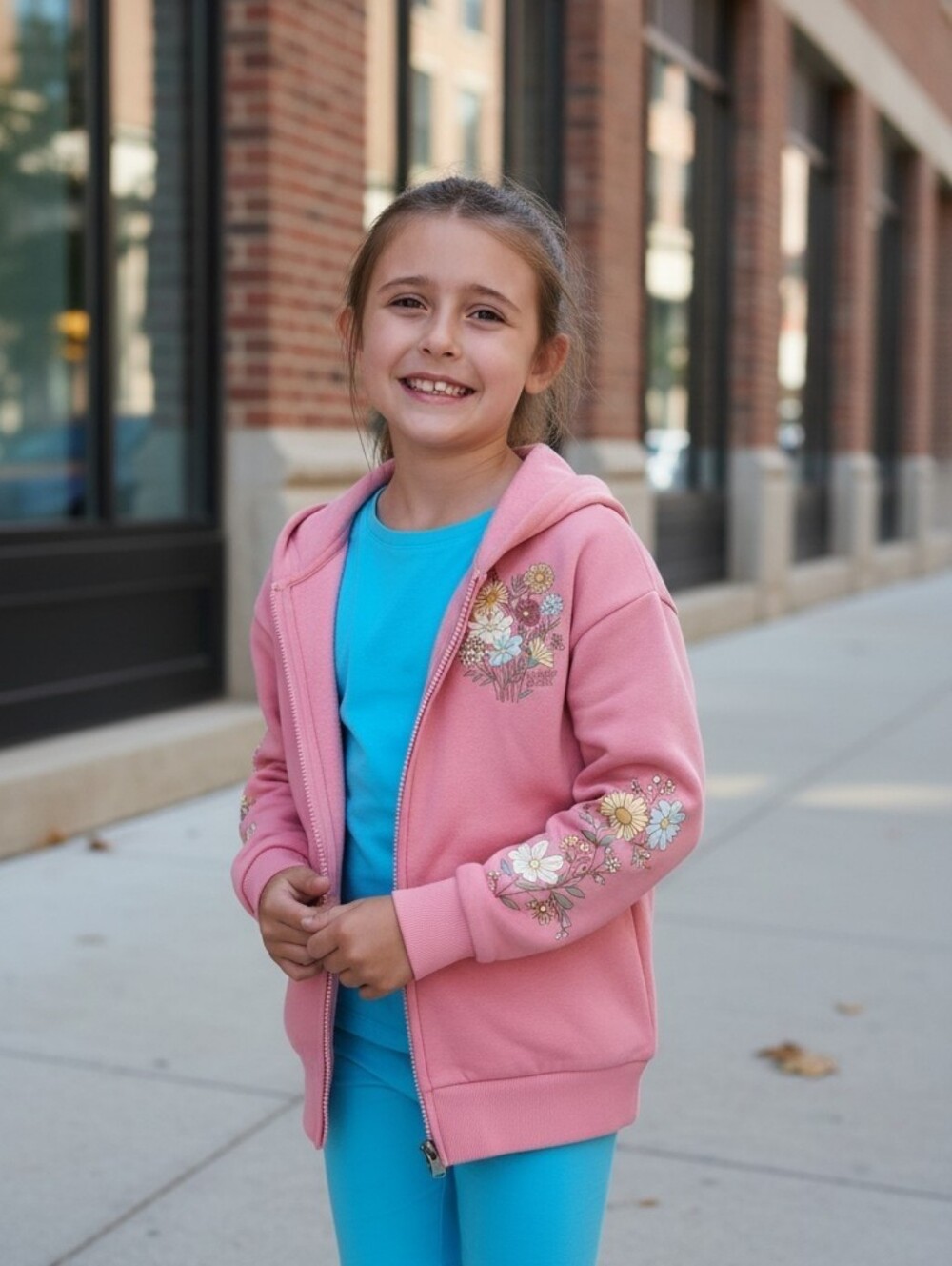 Lucky Brand Kids Pink Hoodie Sweatshirt Size 7 Girls